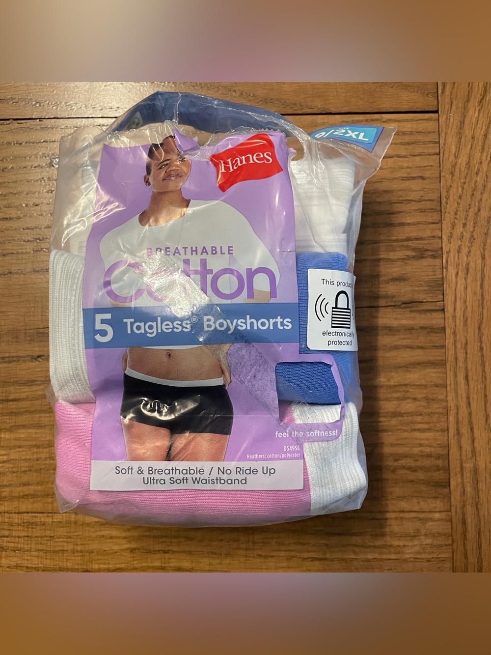 Hanes Breathable Tagless Cotton Boyshorts 5 Pack Size 9/2XL *4 pack now.